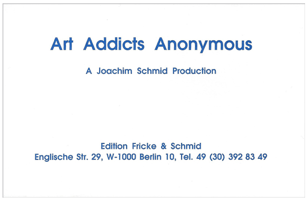 Joachim Schmid - AAA Art Addicts Anonymous