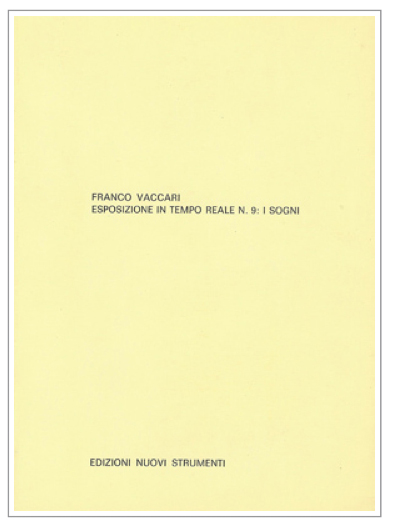 Franco Vaccari - Esposizione in tempo reale n. 9: i sogni