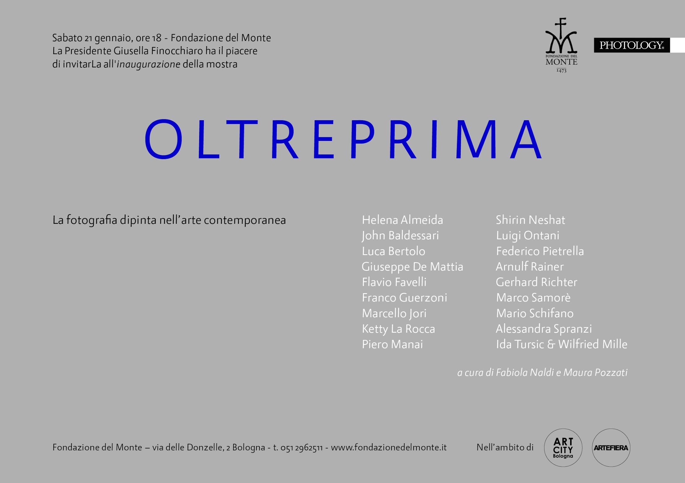 #Alessandra_Spranzi participates into the group show: "OLTREPRIMA" @Fondazione del Monte, Bologna - 